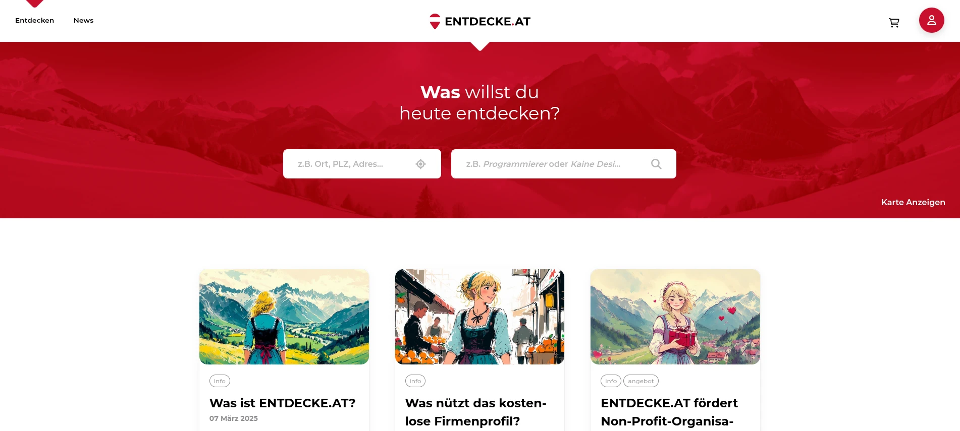 Das Design der neuen Suchfunktion