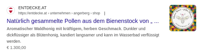 Falscher Preis auf Google